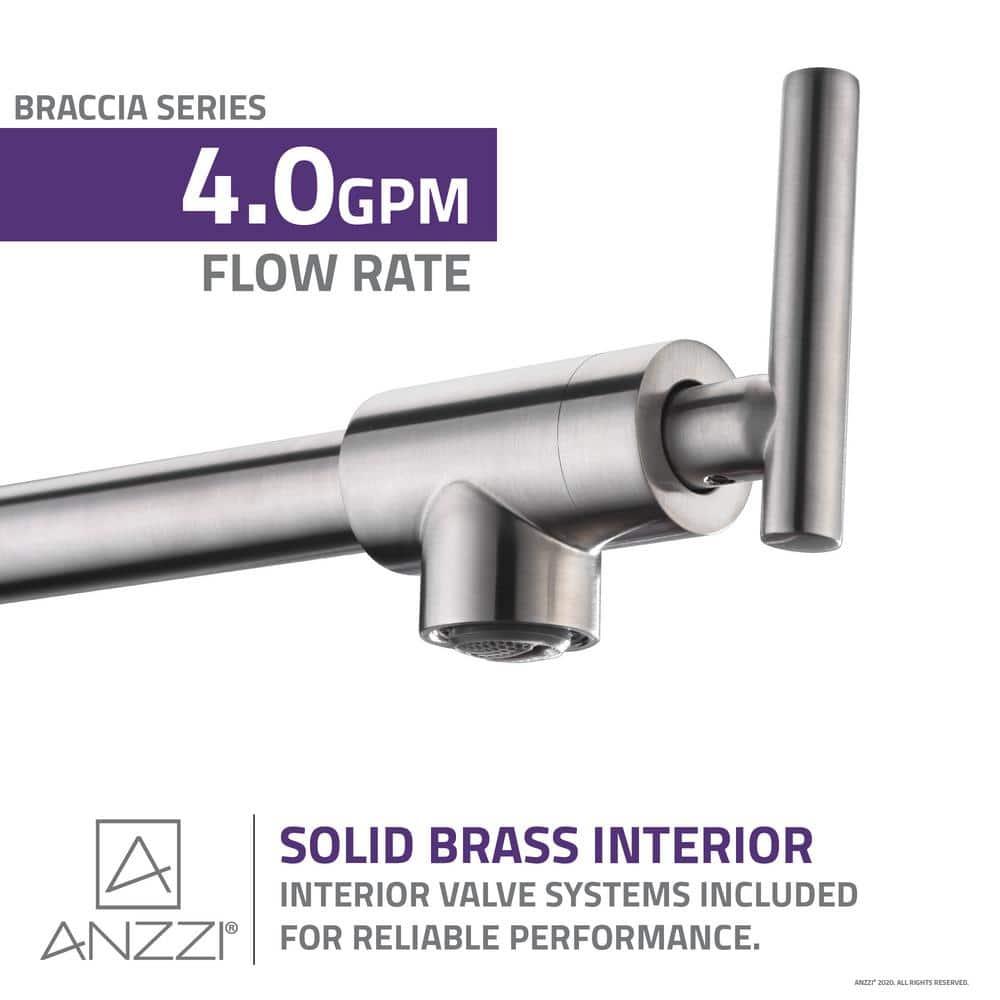 ANZZI ANZZI Braccia Series 24" Wall Mounted Pot Filler With Accessories KF-AZ258BN