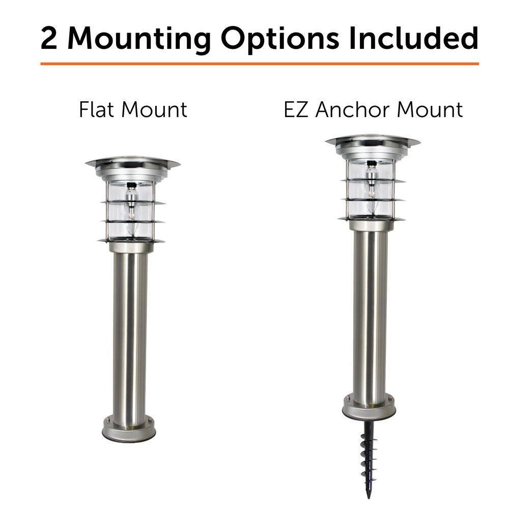 Gama Sonic Stainless Steel Solar Bollard Lamp with EZ Anchor
