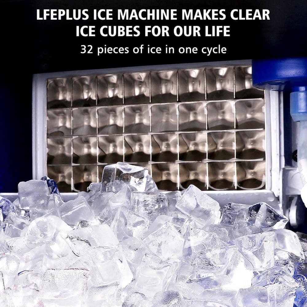 Commercial Ice Maker Machine, 70 LBS/24H Under Counter Large Ice Machine w/ 10 LBS Capacity Ice Storage Bin, 2 Water Inlet Modes, Freestanding & Built in Ice Maker for Bar/Home/Office/Shop, White