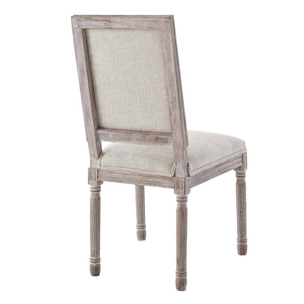 Court Vintage French Upholstered Fabric Dining Side Chair Beige - Modway