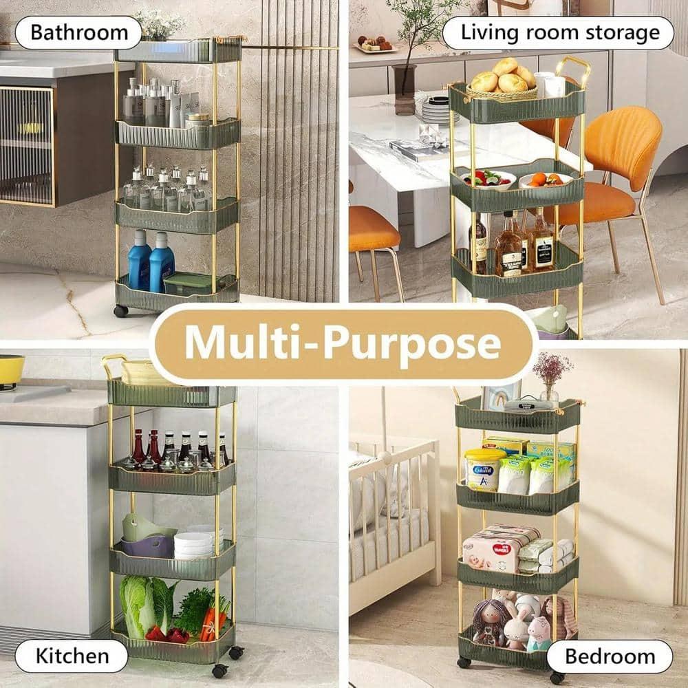 Four-Tier Metal and Plastic Kitchen Cart