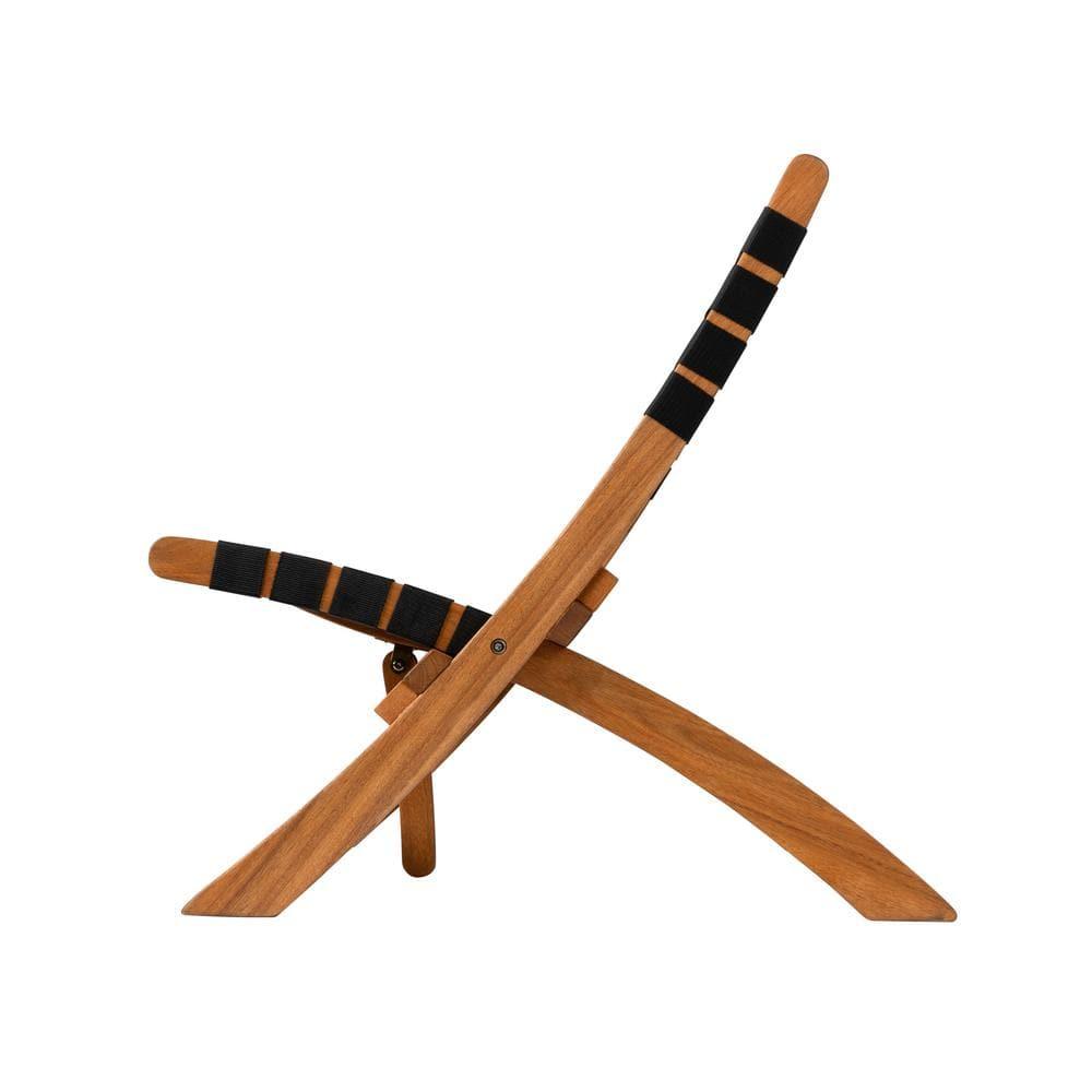 Balkene Home Sava Bench Low-Slung Acacia Wood Construction No Assembly-Unfold-Teak Toned Oil Finish