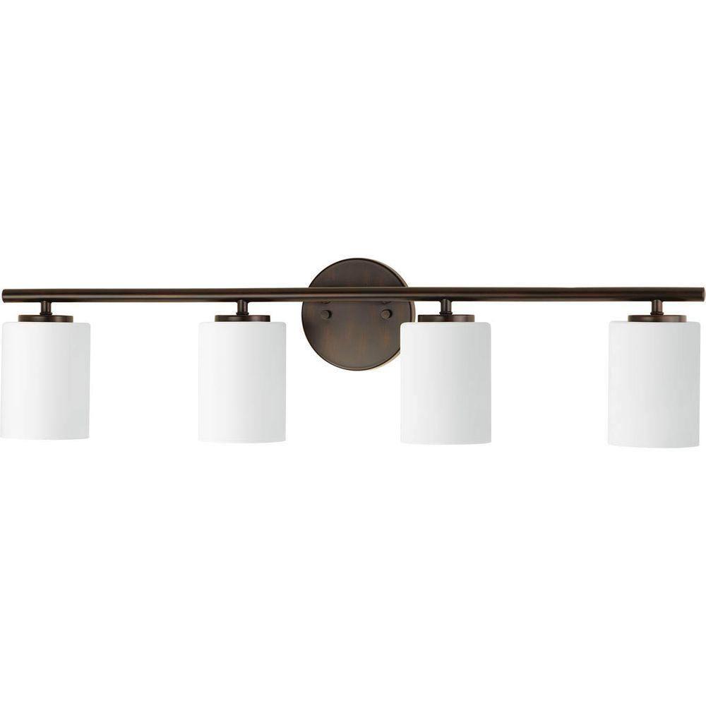 Progress Lighting Replay 4-Light Bath Vanity, Antique Bronze, Shade Included