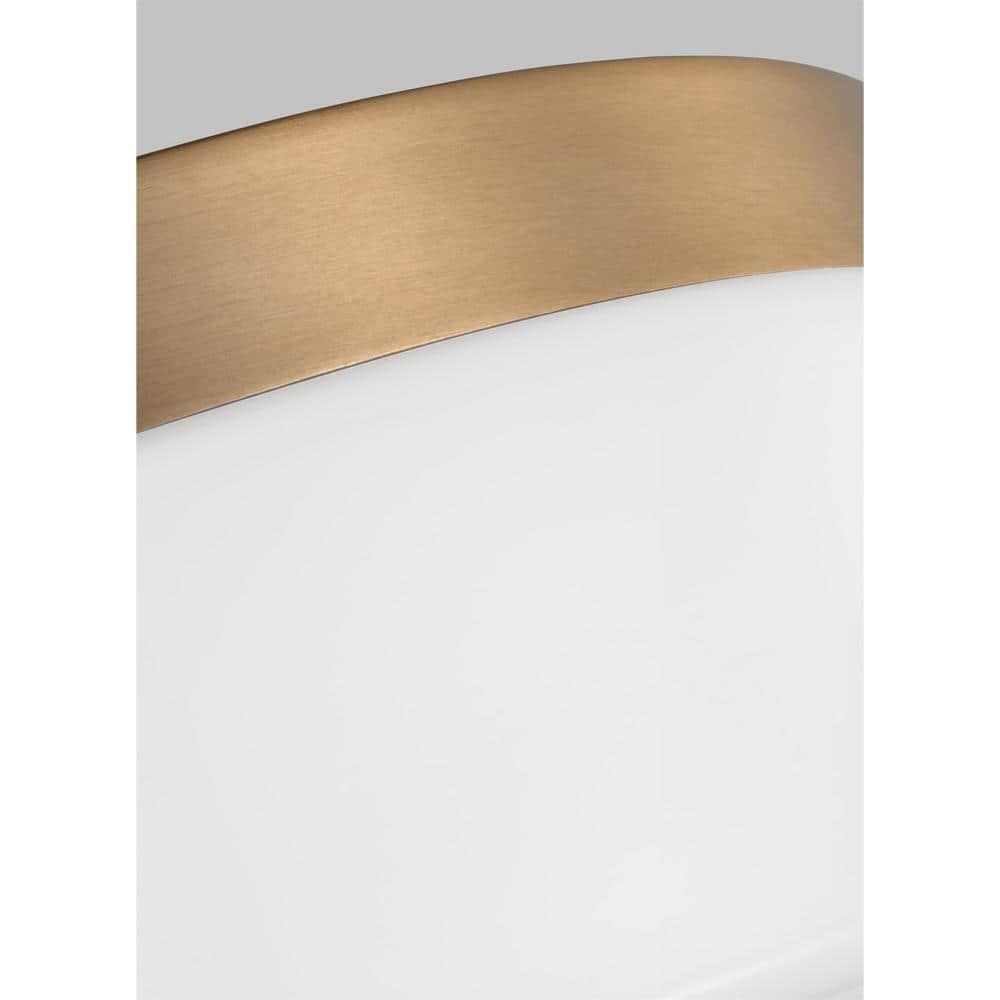 Rhett Modern Satin Brass LED Flush Mount with Etched Glass