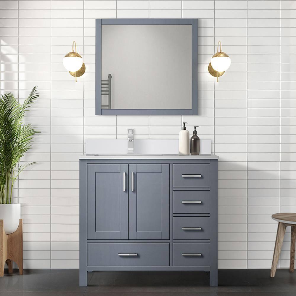 Lexora Jacques 36 in. W x 22 in. D Left Offset Bath Vanity and Top