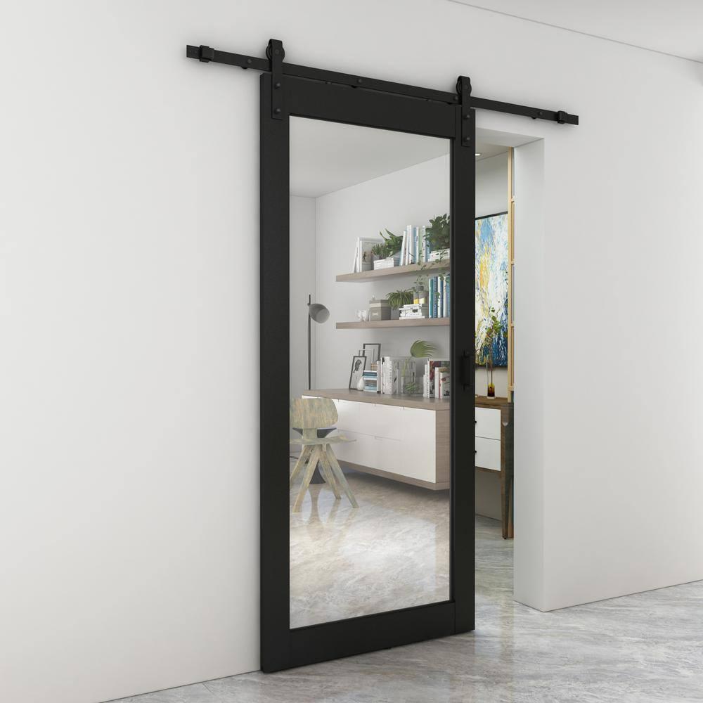 Calhome Sliding Mirror Barn Door with Hardware Kit and Door Handle