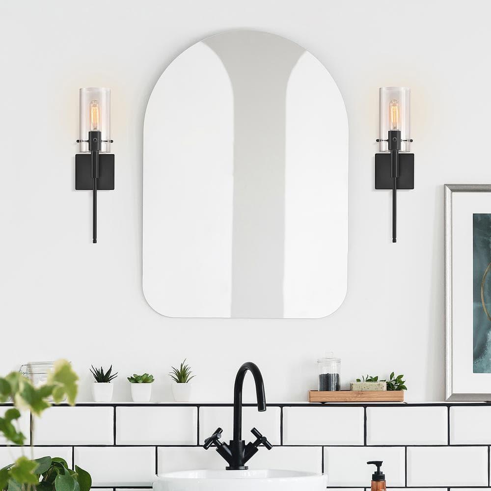 Kyrid Black Iron Armed Sconce Set of 2 Mornden Wall Sconce Set of 2 Hallway Light