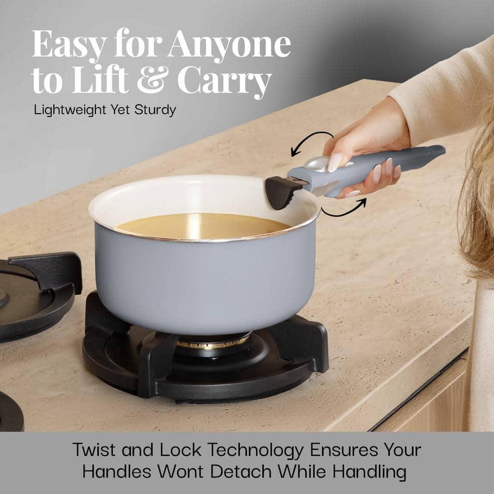 Gotham Steel Gotham Steel 18 Piece Detachable Handle Ceramic Nonstick Cookware Set
