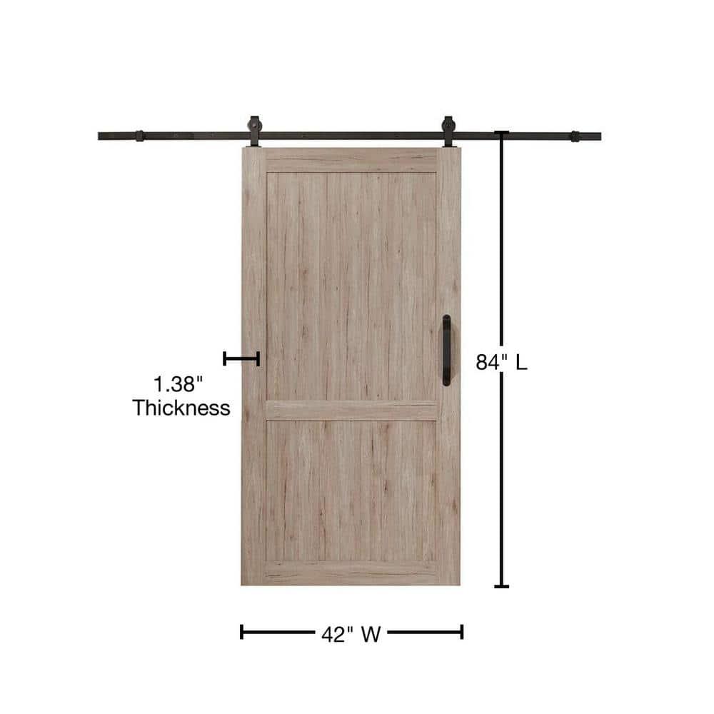 LTL Home Products Millbrooke 84'' Hollow Paneled with Installation Hardware Kit Barn Door