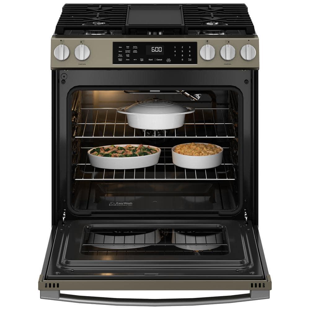 GE 30" Slide-In Front-Control Convection Gas Range