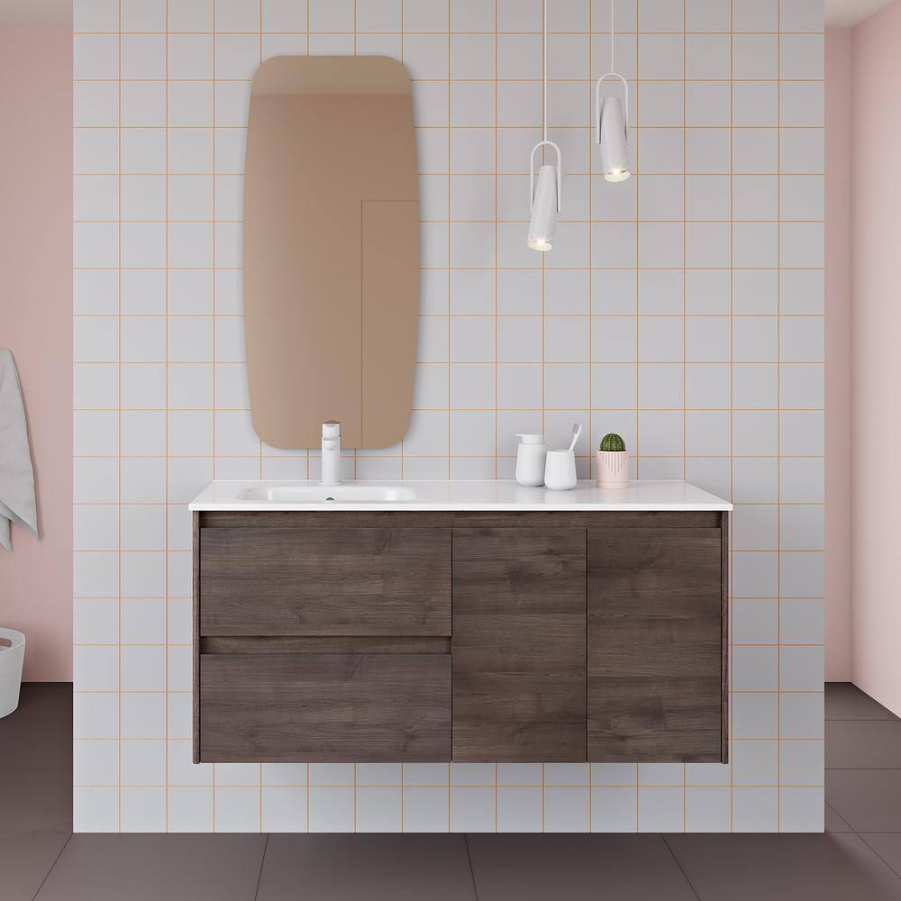WS Bath Collections Ambra 47.5'' Single Bathroom Vanity with Porcelain Top