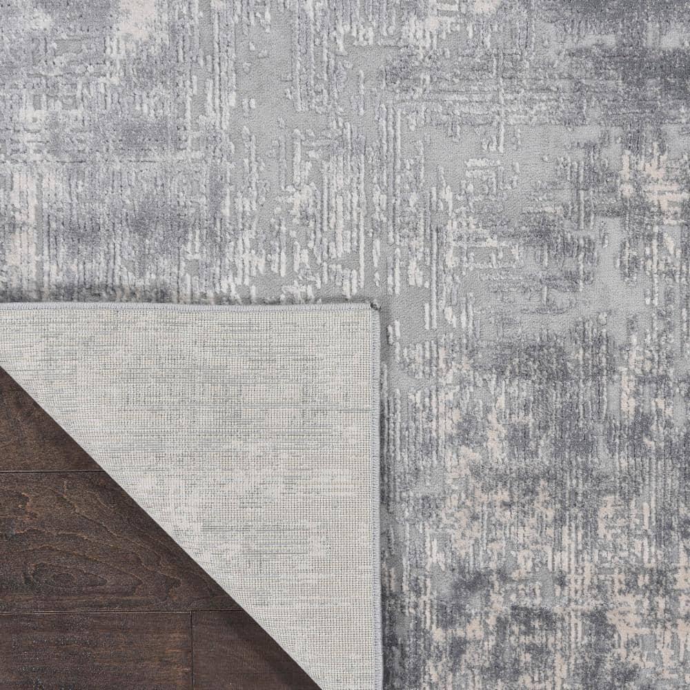 Nourison Rustic Textures Abstract Indoor Area Rug Ivory/Silver 2'2" x 7'6"