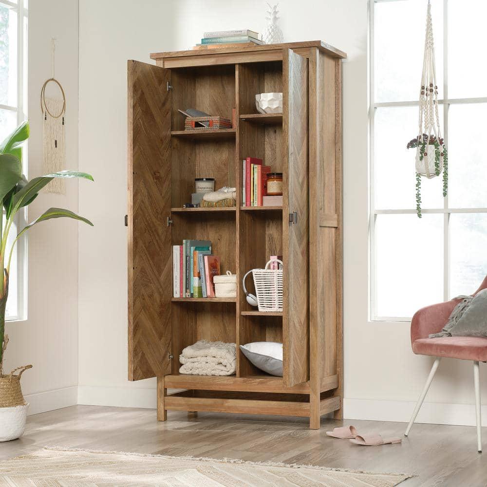 71" Cannery Bridge Cabinet Sindoori Mango - Sauder: Herringbone Pattern, Wood Composite