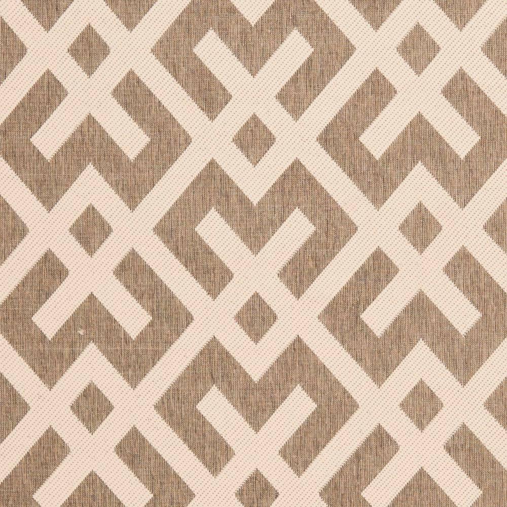 SAFAVIEH Courtyard Alvin Geometric Indoor/Outdoor Area Rug, 9' x 12', Brown/Bone