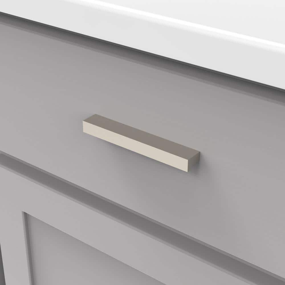 Brushed Nickel Modern Finger Cabinet Drawer Pull