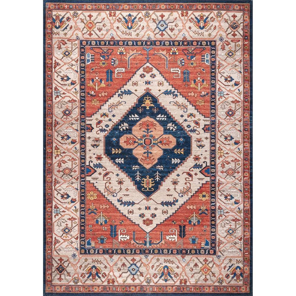 Nuloom Carolyn Pet Friendly Machine Washable Motif Area Rug, 3' x 5', Rust
