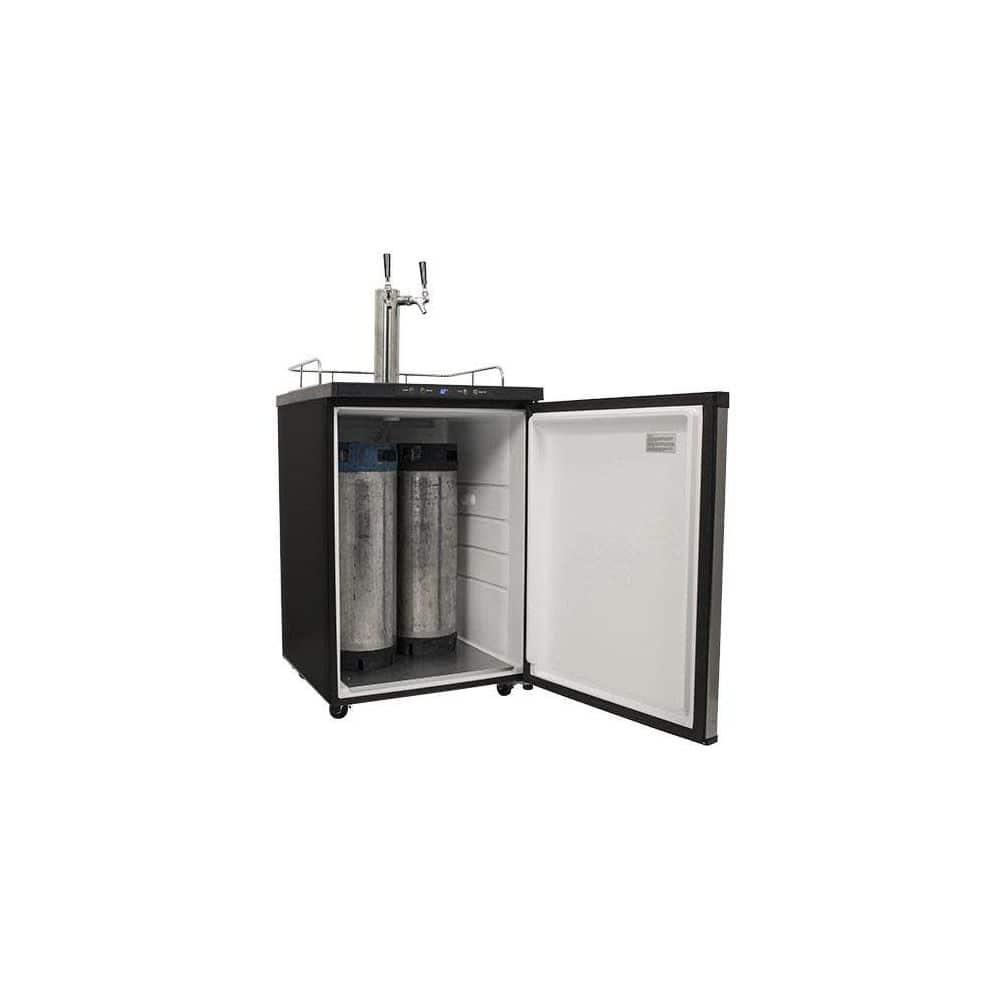 EdgeStar 5.6 Cubic Feet Dual Tap Freestanding Kegerator with Adjustable Temperature