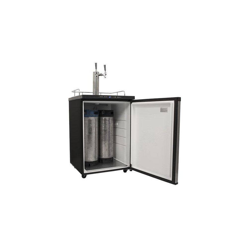 EdgeStar 5.6 Cubic Feet Dual Tap Freestanding Kegerator with Adjustable Temperature