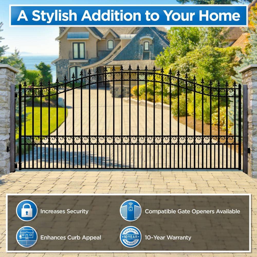 ALEKO Steel Single Swing Driveway Gate - LONDON Style