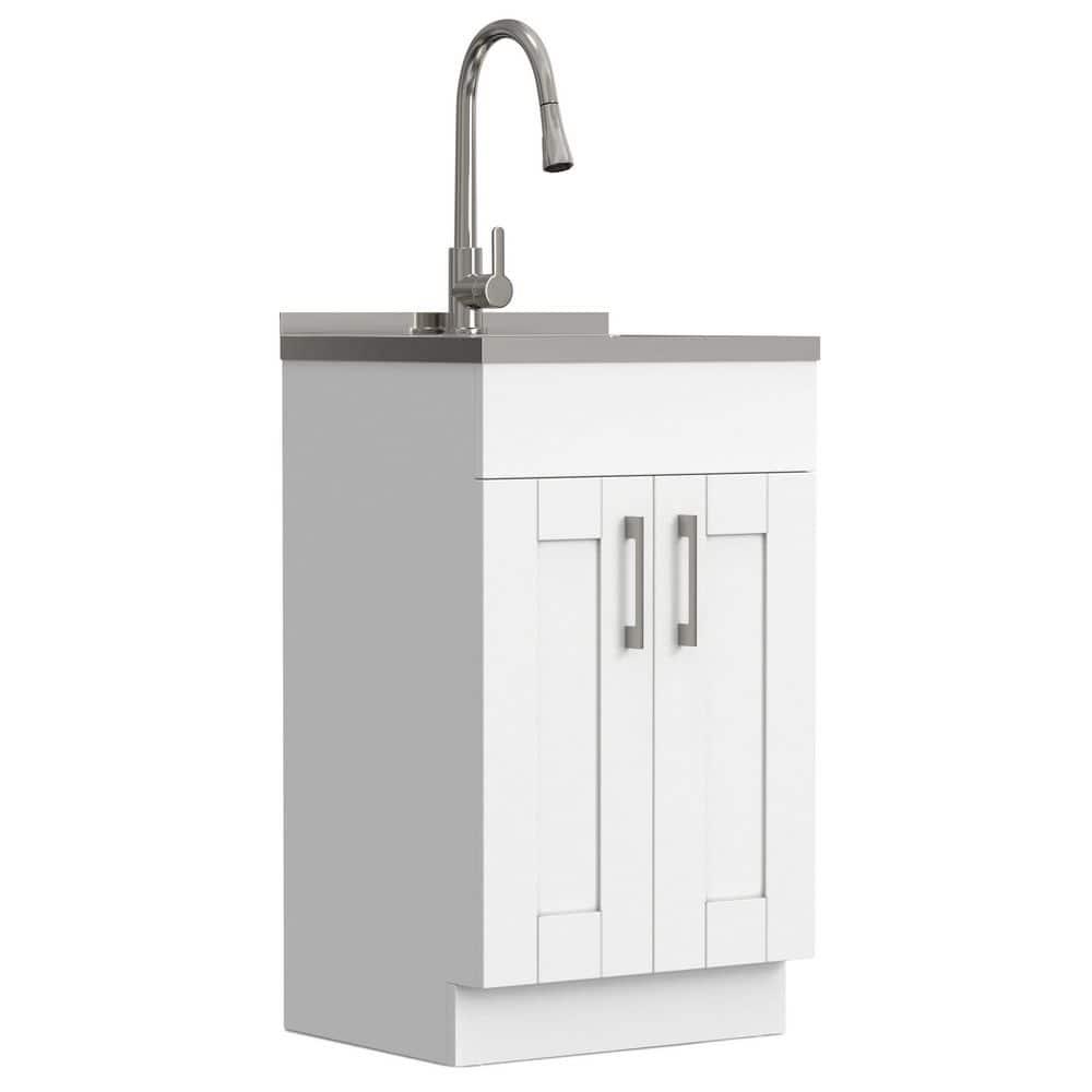 Modern Wide Shaker All-In-One 20-inch Laundry Utility Sink and Cabinet