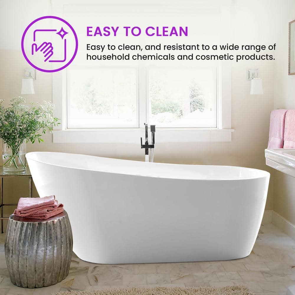 55.3" X 28.3" Freestanding Soaking Bathtub