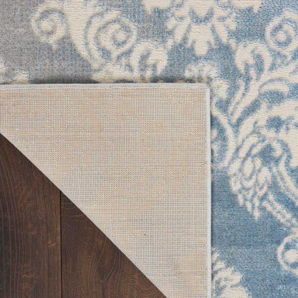 Nourison Elation ETN03 Indoor only Area Rug - Ivory Blue 5'3" x 7'3"