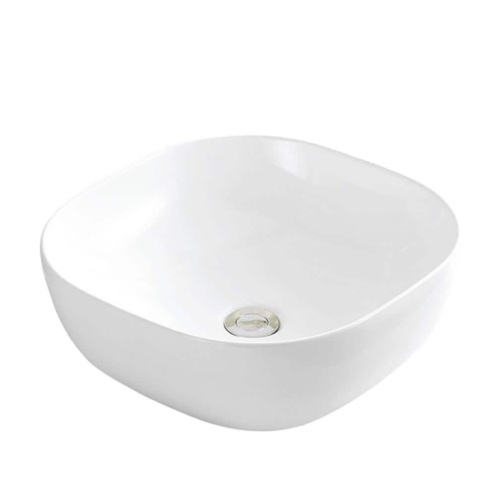 Karran Valera 17 In. Vitreous China Square Vessel Bathroom Sink