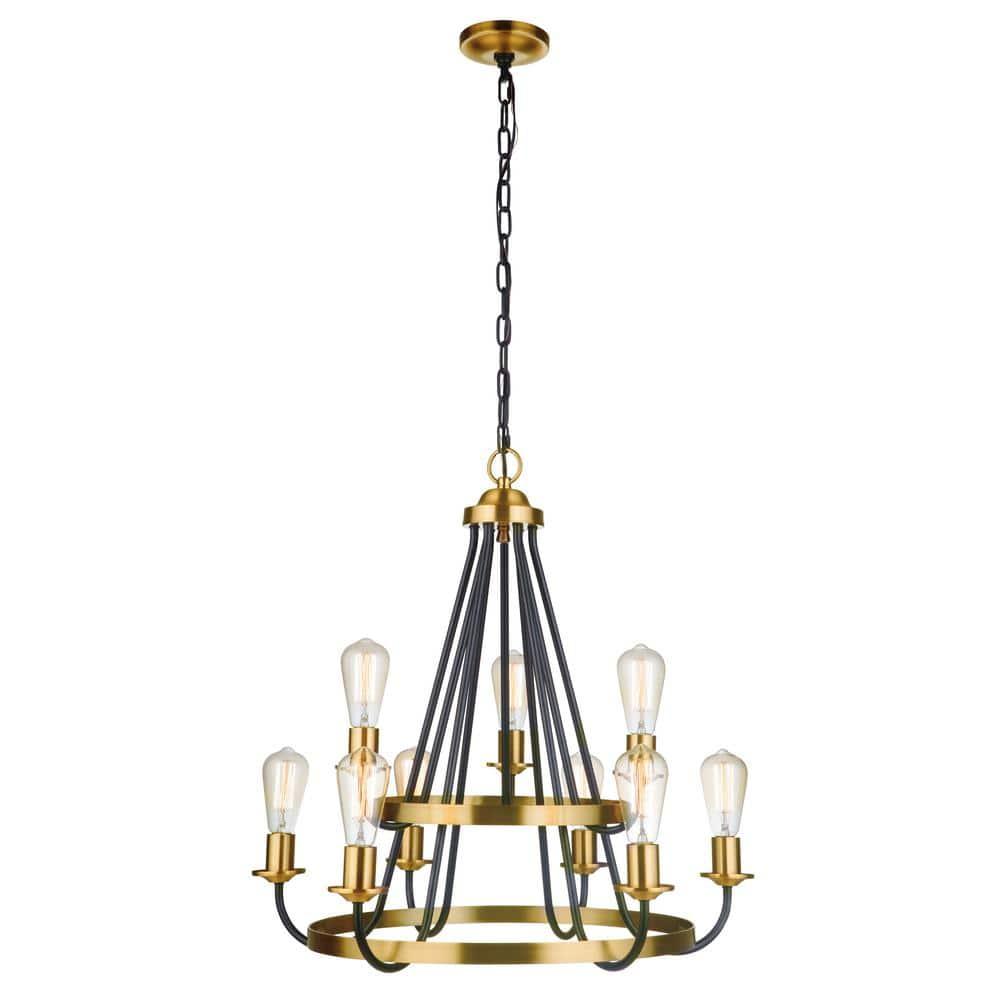 50329-FBSB-Craftmade Lighting-Randolph - 9 Light Chandelier In Transitional/Modern and Contemporary Style-27 Inches Tall and 26 Inches Wide-Flat