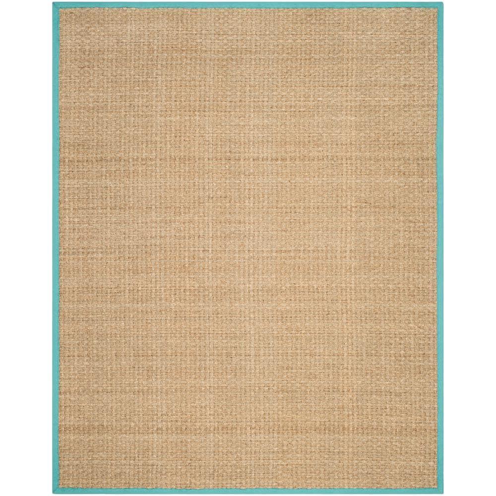 Natural Fiber NF114 Power Loomed Indoor Area Rug - Natural/Teal - 8'x10' - Safavieh.