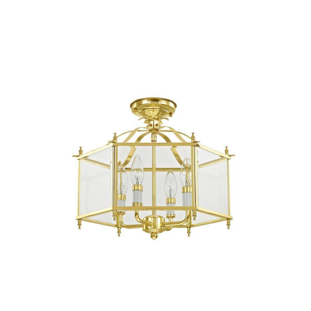 Livex Lighting Livingston 4 - Light Pendant in  Polished Brass