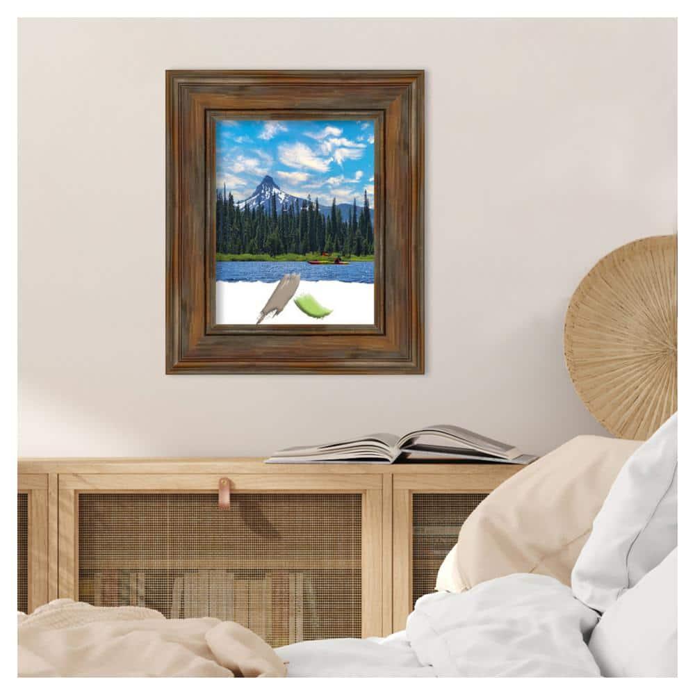 Amanti Art Alexandria Rustic Brown Wood Picture Frame Opening Size 11x14 in.