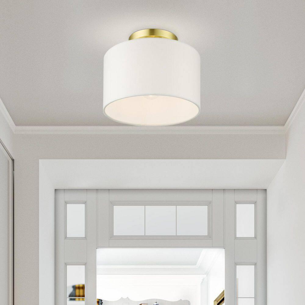 Livex Lighting Clark 1 - Light Semi-Flush Mount in  Satin Brass