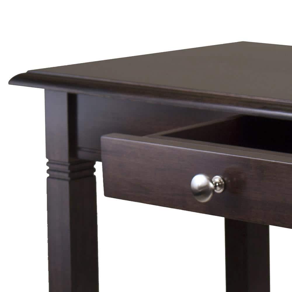 Winsome Nolan Console Table with Drawer Cappuccino: Elegant Entryway Table, Sofa Table with Shelf, Wood Composite
