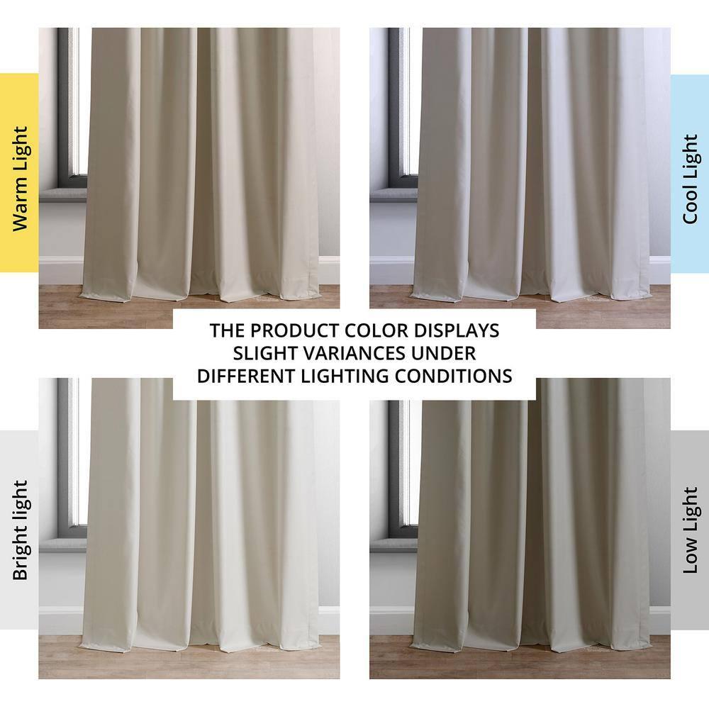 Dark Ivory Essential Polyester 50 in. W x 96 in. L Rod Pocket 100% Blackout Curtain (Single Panel)