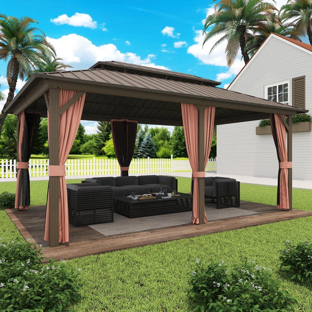 EAGLE PEAK Outdoor Aluminum Frame Hardtop Patio Gazebo