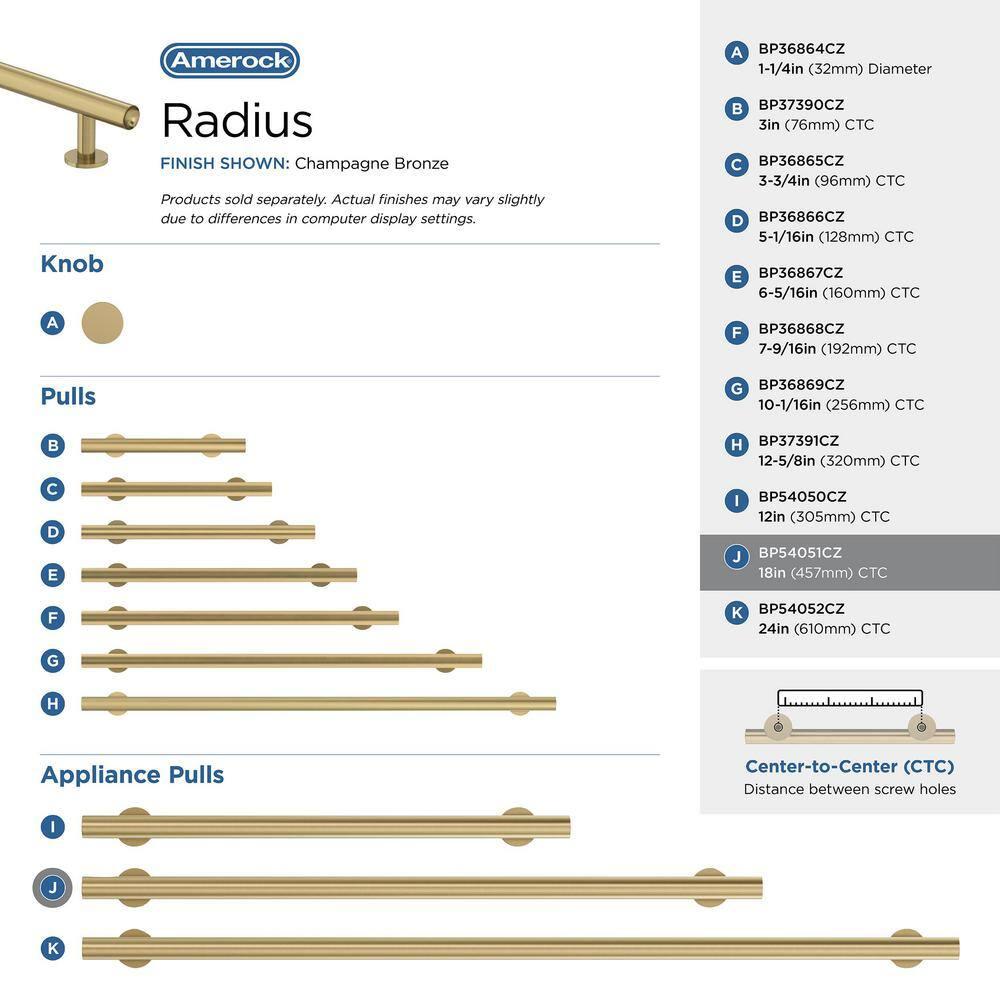 Radius 18" Center to Center Appliance Pull