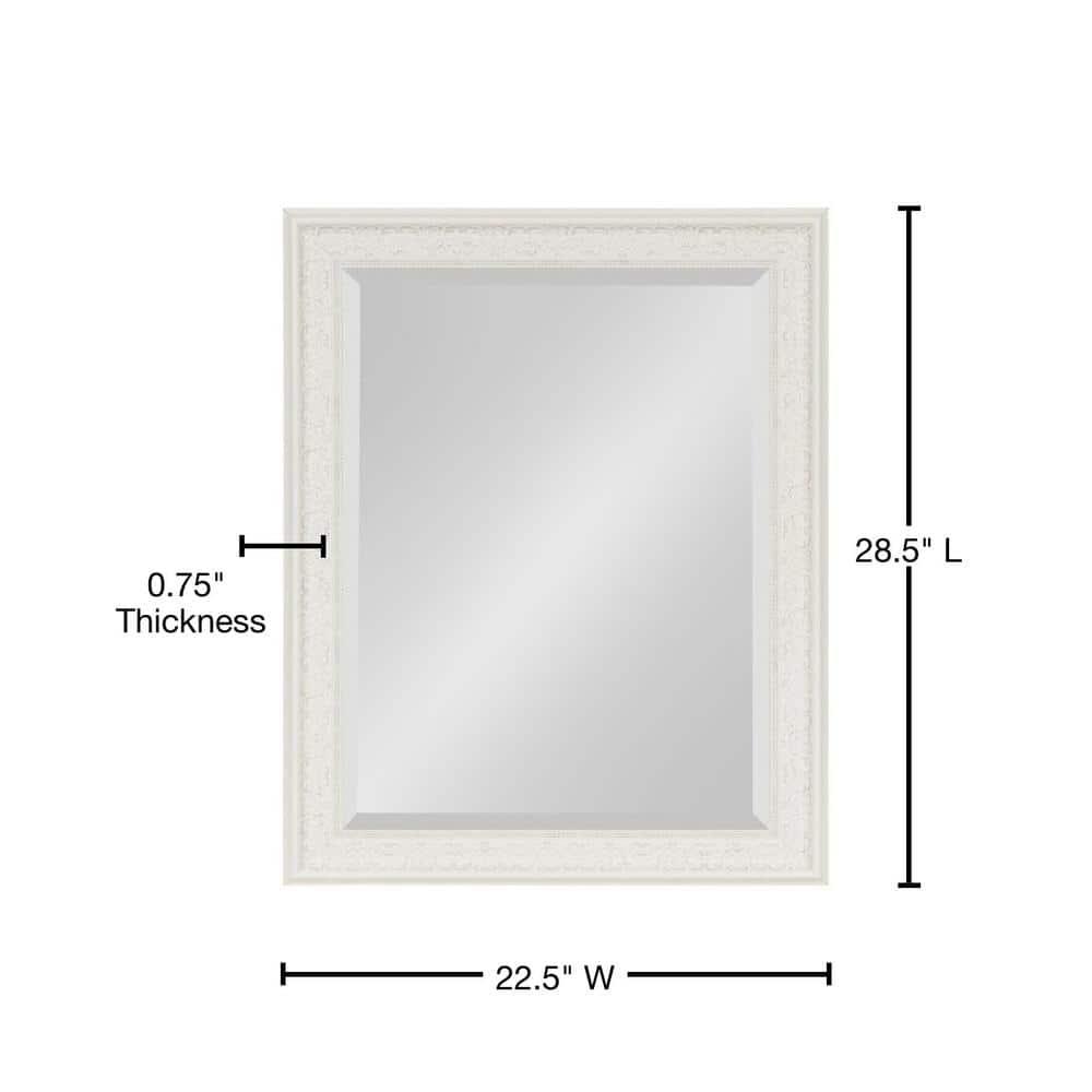 Kate and Laurel - Alysia Decorative Frame Rectangle Wall Mirror, 22.5 x 28.5 White