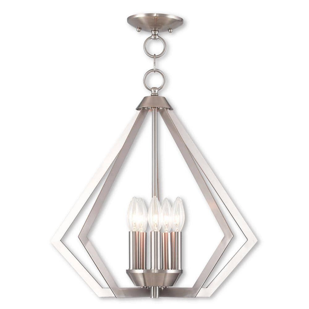 Livex Lighting Prism 5 - Light Chandelier in  Brushed Nickel