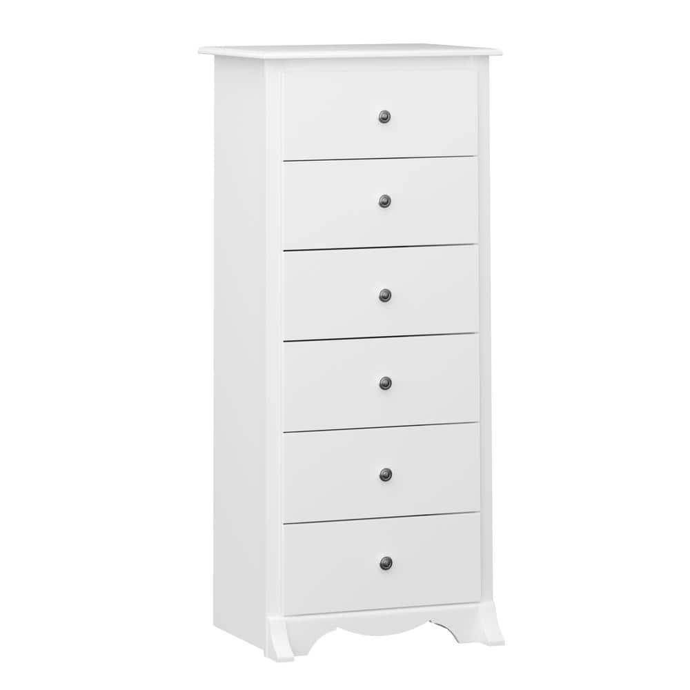 53" Monterey Vertical Dresser White - Prepac: Bedroom Storage, 6-Drawer Lingerie Chest