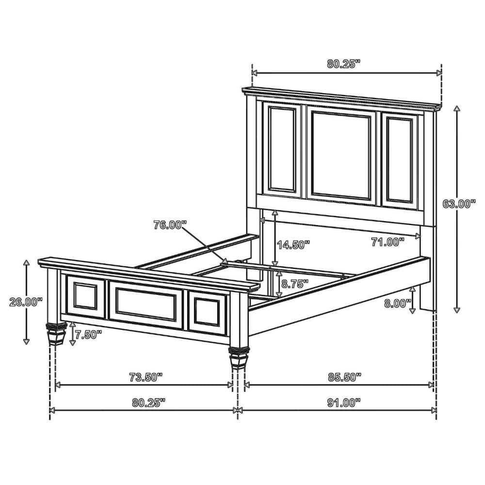 Benjara Lila Bed, Picture Frame Headboard, Farmhouse