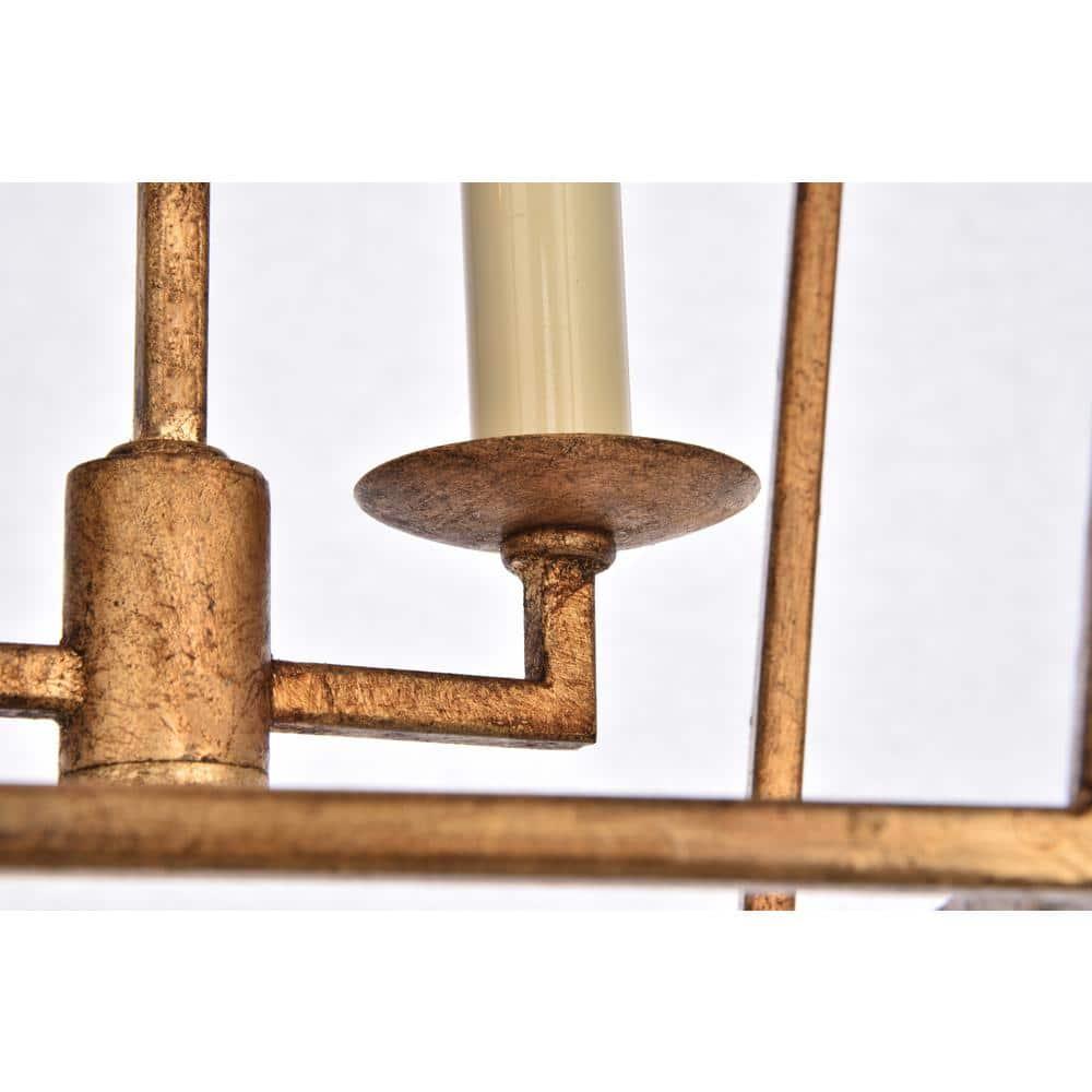 Elegant Lighting Denmark 2 light Golden Iron Pendant