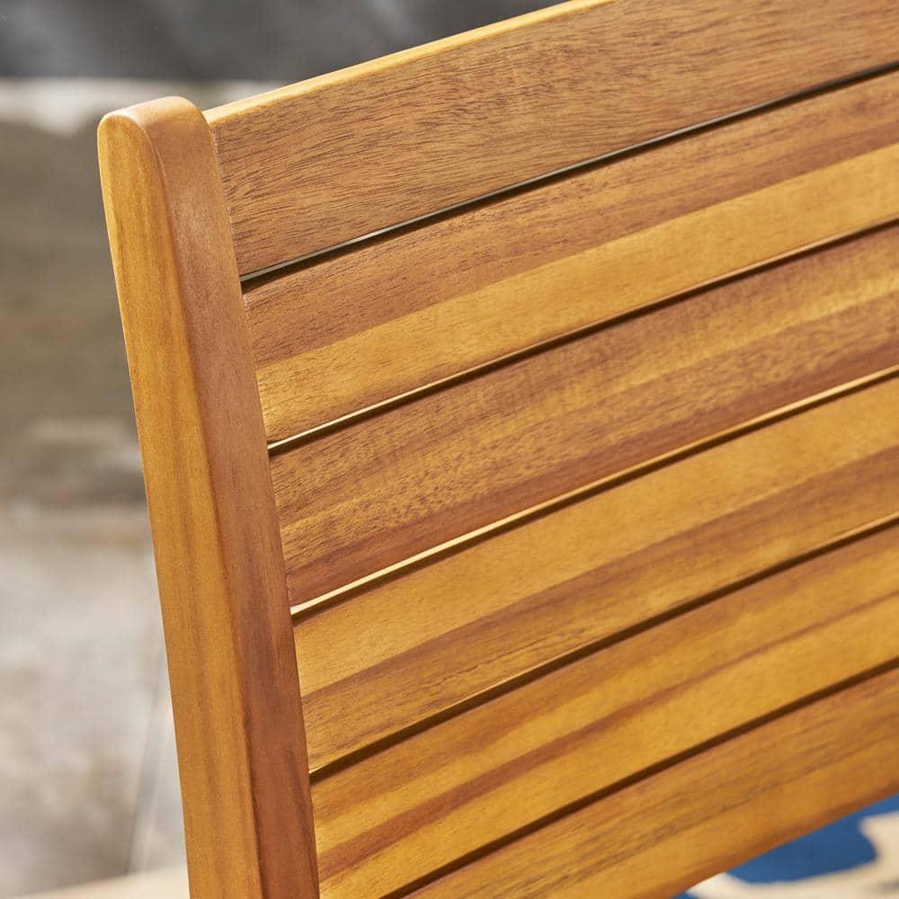 Noble House Miguel Wooden Patio Dining Arm Chair in Teak (Set of 2)