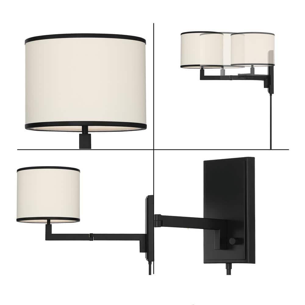 Crystorama Lighting Madison 1 - Light Swing Arm Lamp in  Matte Black