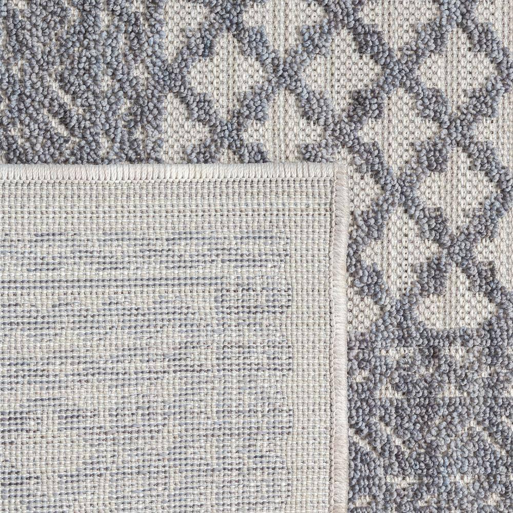LR Home Gayle 7'10" x 8'10" Gray/Ivory Bordered Performance Indoor/Outdoor Area Rug