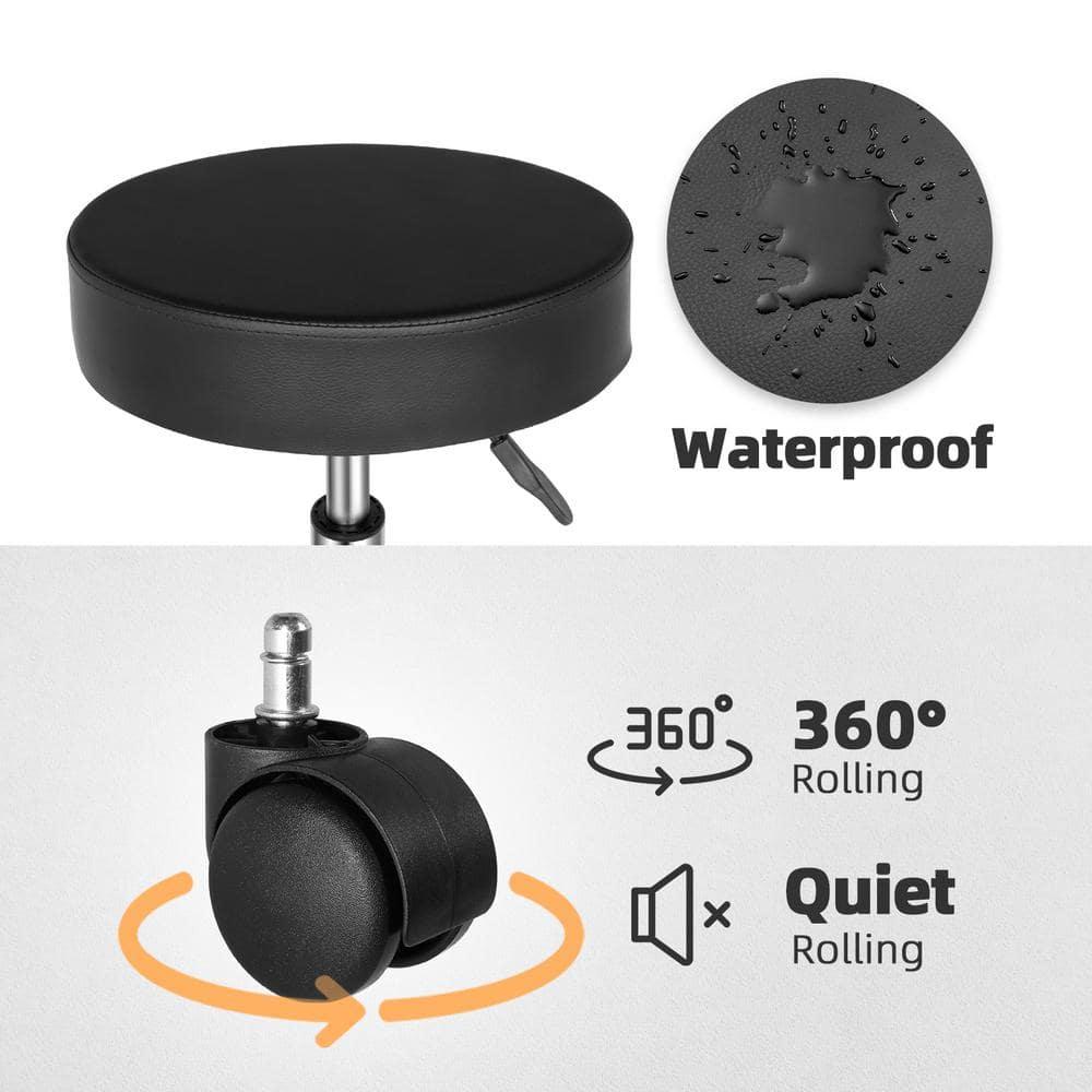 Lowestbest Bar Stool, Adjustable Swivel Chair with Round Feet, Modern Salon Chair Hydraulic Rolling
