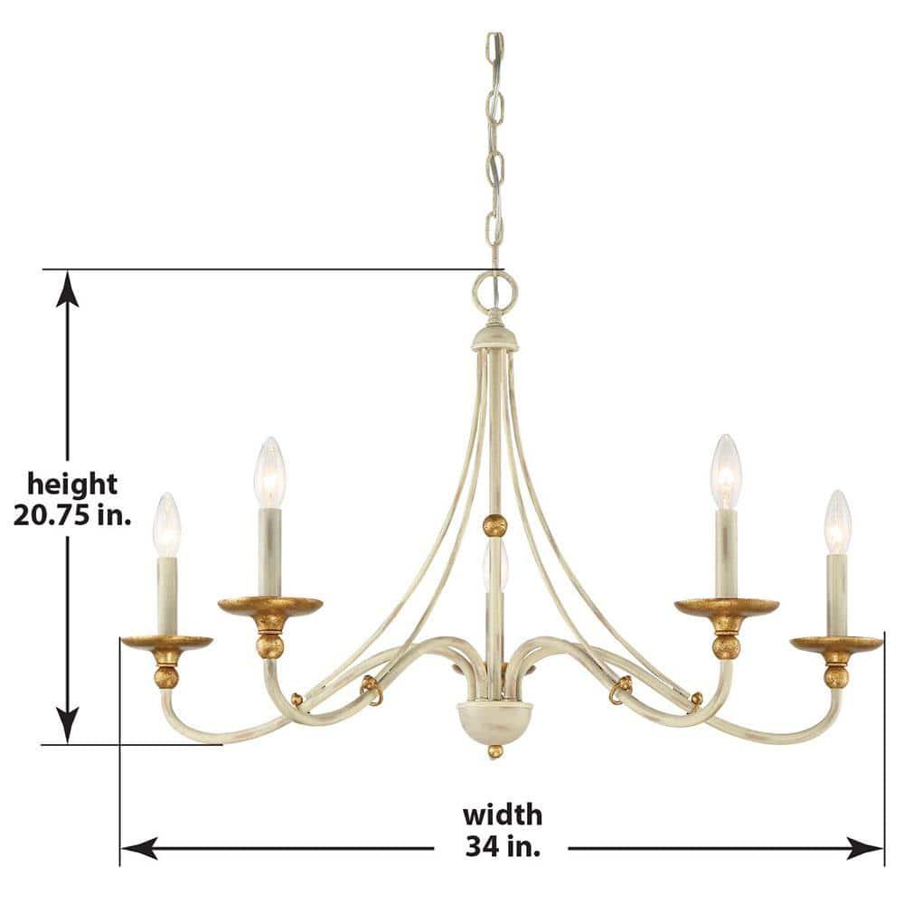 Minka Lavery - Westchester County - Chandelier 5 Light Farm House White/Gilded