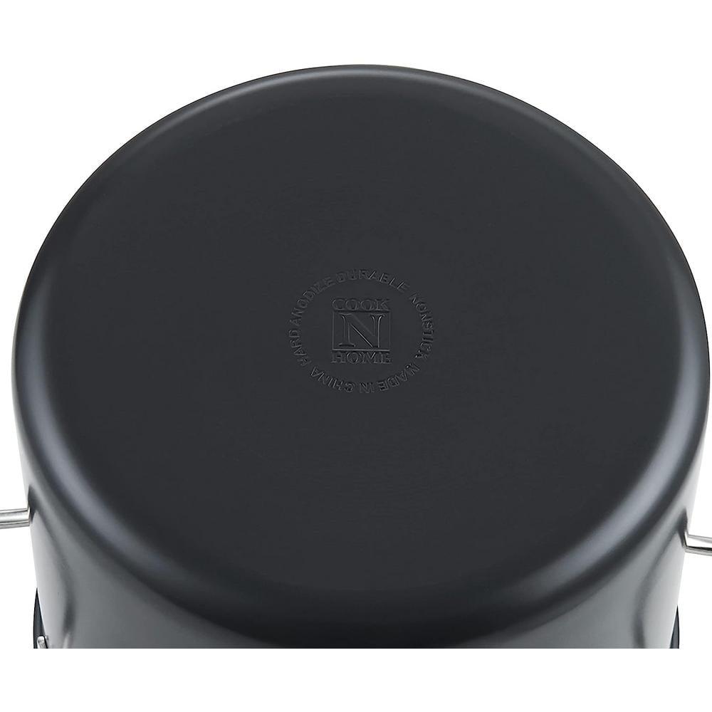 Cook N Home Cook N Home Professional Hard Anodized Nonstick Stockpot with Lid, Black
