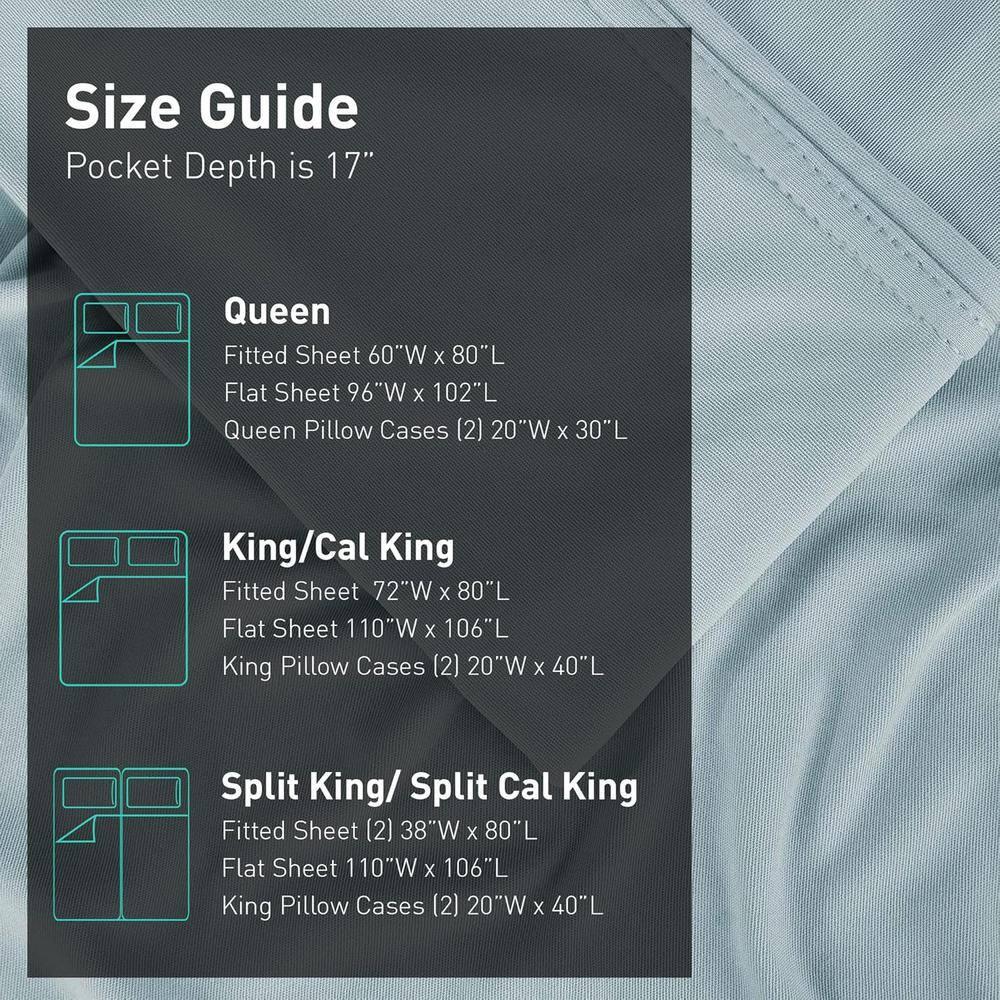Misty Blue Ultra-Soft Cooling Queen Sheet Set