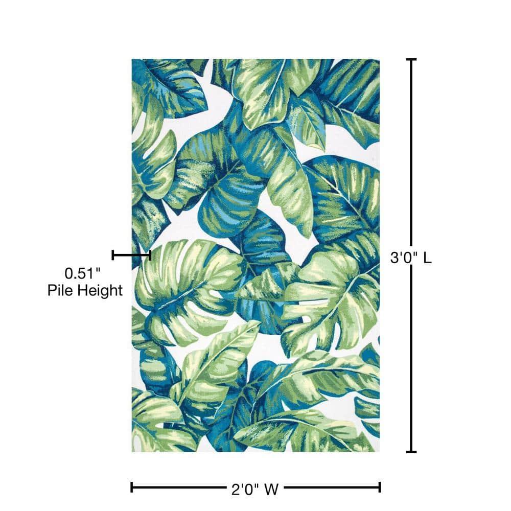 Nuloom Lisa Floral & Paisley 2x3 Indoor/Outdoor Accent Rug for Living Room Patio Deck Front Porch Entryway Kitchen, Green Multicolor/Ivory
