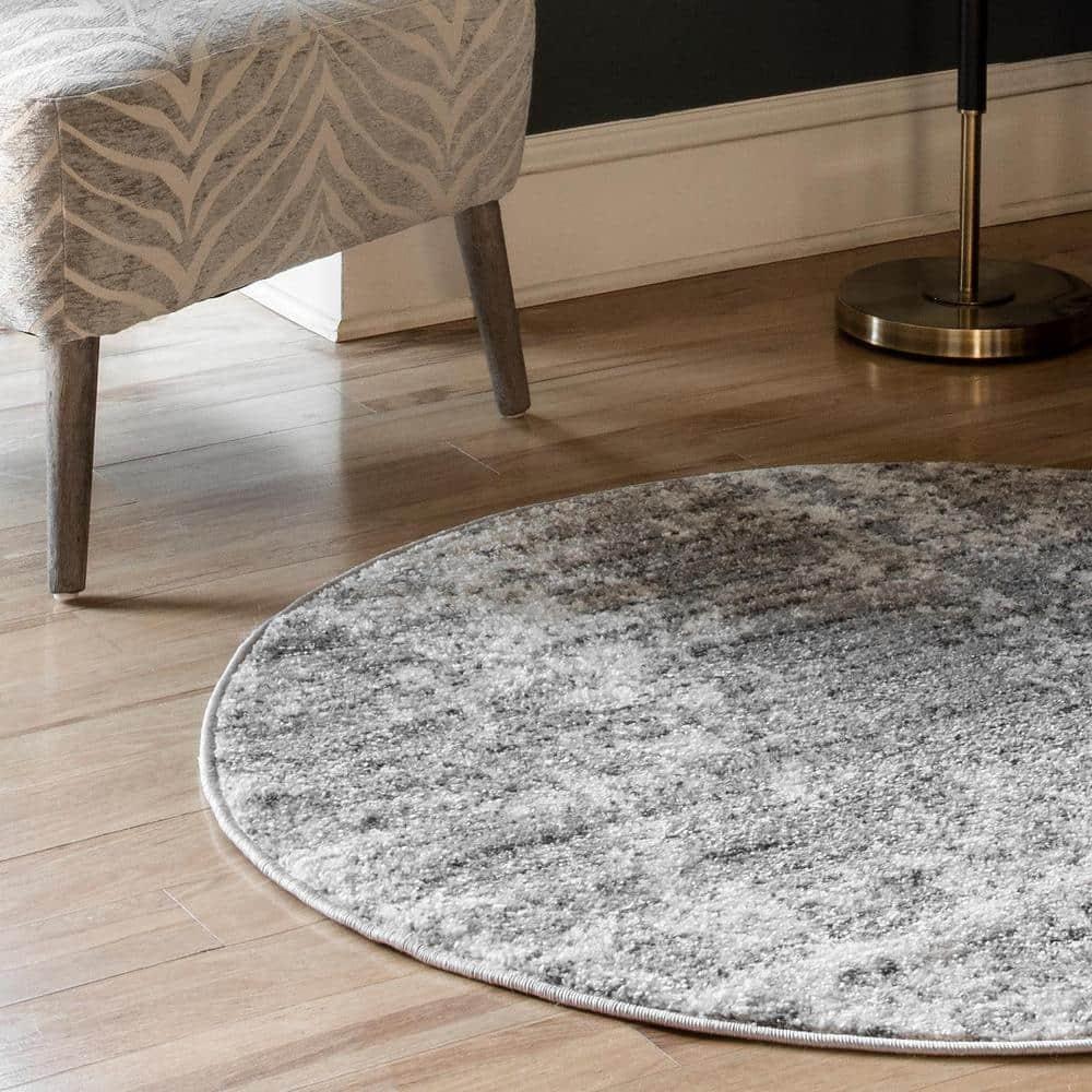 Nuloom Deedra Abstract 10 Round Indoor Area Rug for Living Room Bedroom Dining Room Kitchen, Grey/Ivory